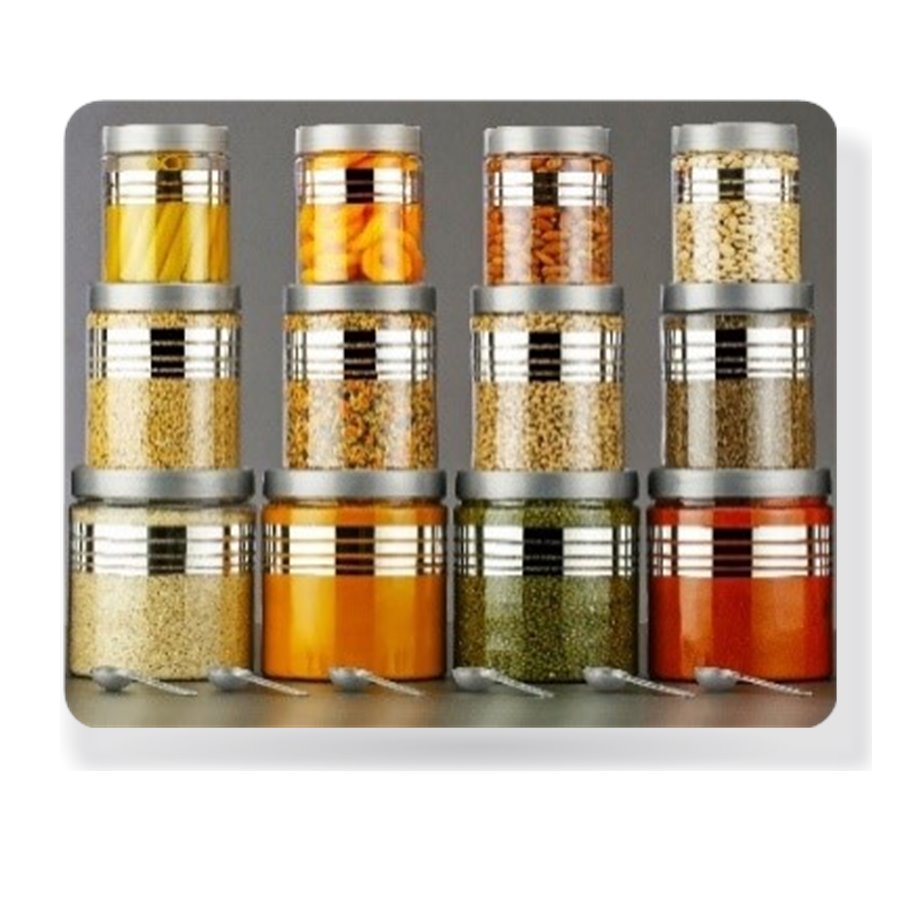 silver Line Container Set Of 12 Pcs